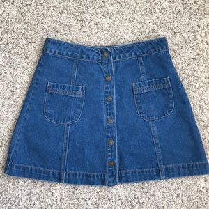 F21 Jean Button Up Skirt